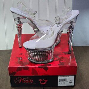 Pleaser Illusion-658RS, Ankle Strap Sandal, 6.5" Heel